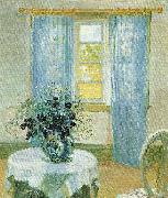 Anna Ancher interior med klematis oil on canvas